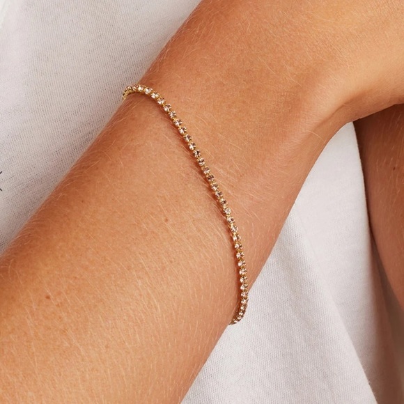 Gorjana 18k Gold Plated Brass Blush Pink Crystals Lexi Bracelet Womens Jewelry - Picture 4 of 8